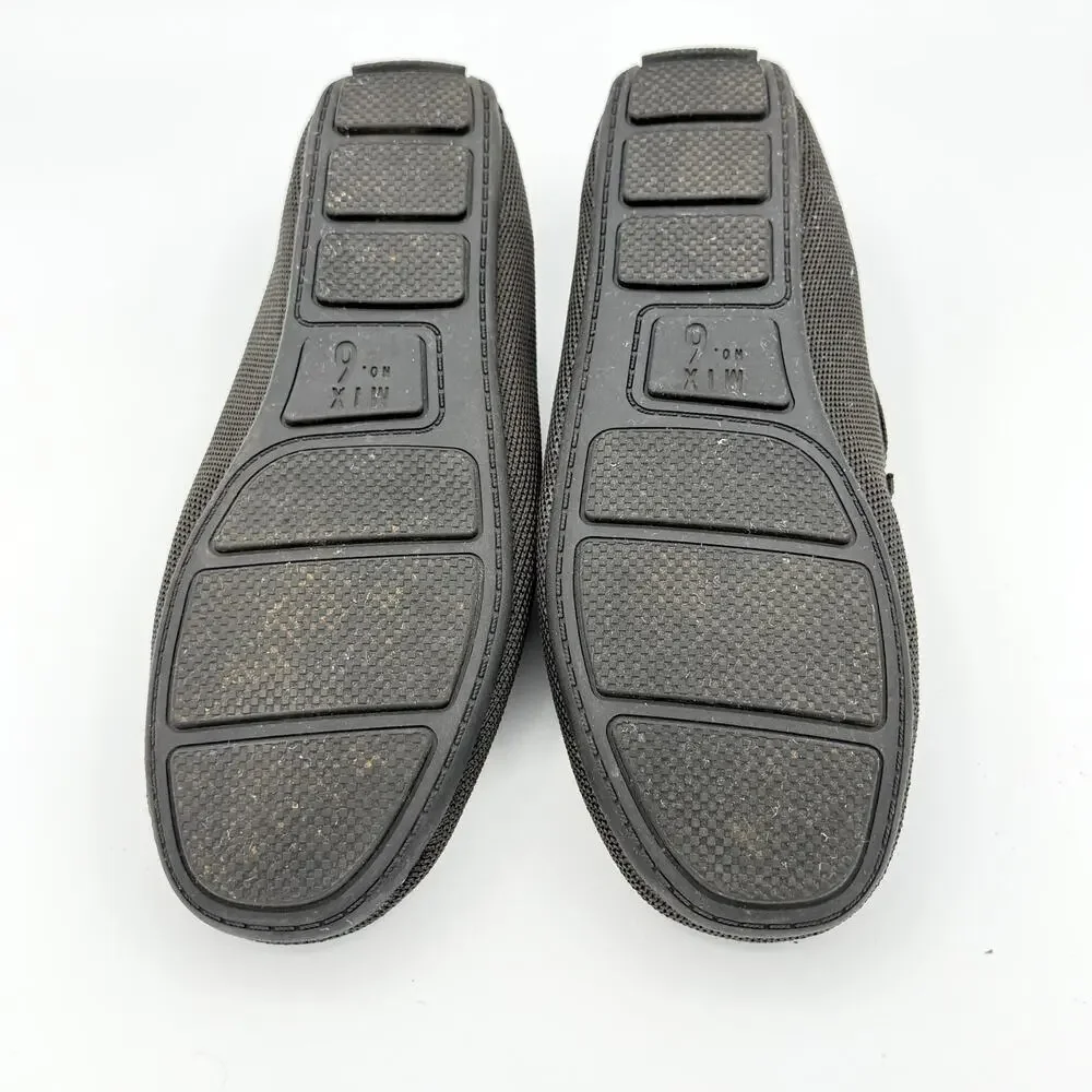 Pre-owned Mix No. 6 Hadi Men's 8M Charcoal Blue Knit Driving Loafers Slip-On